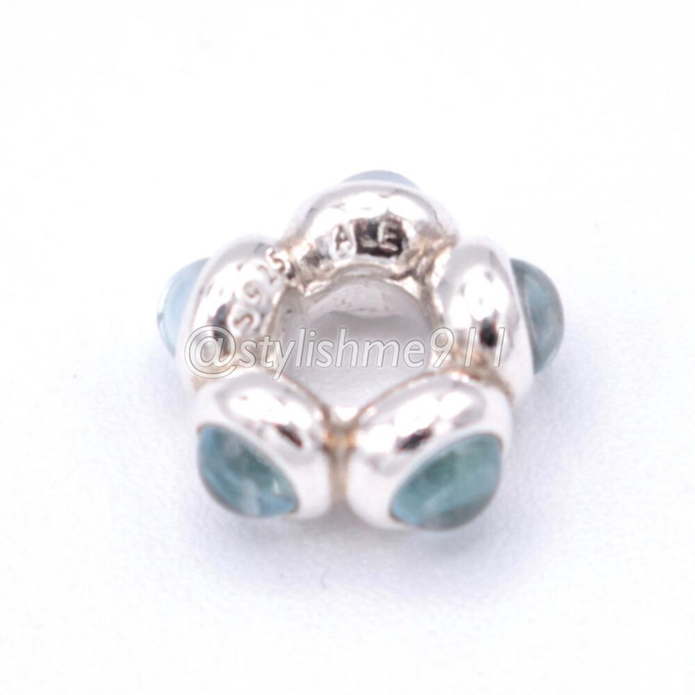 Rare Authentic Pandora Blue Topaz Cabochon Charm - 790538BTP - Picture 6 of 9